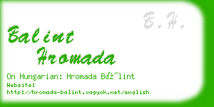 balint hromada business card